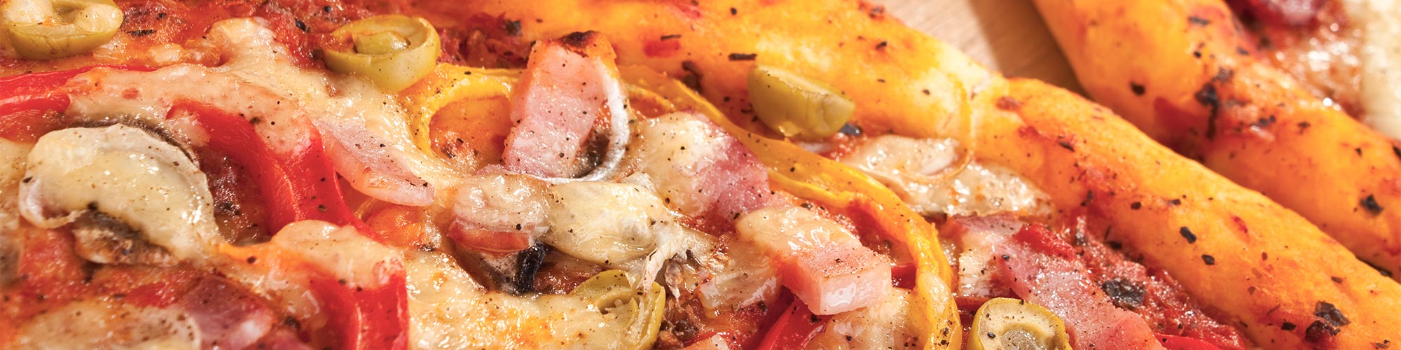 Pizza with Ham and Peppers